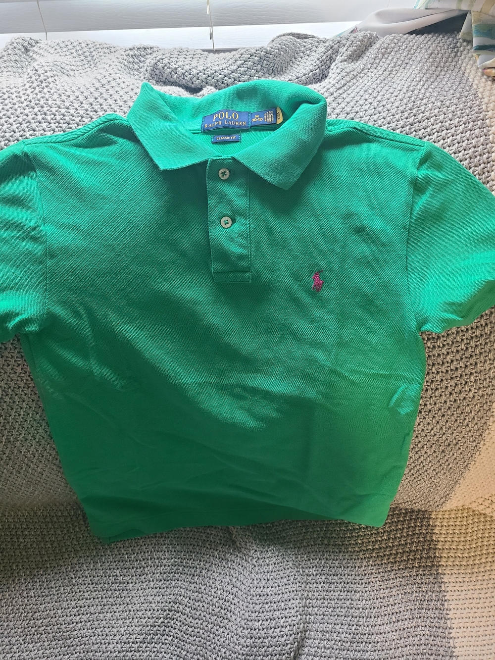 Polo by Ralph Lauren Emerald Green Polo with Pink Pony